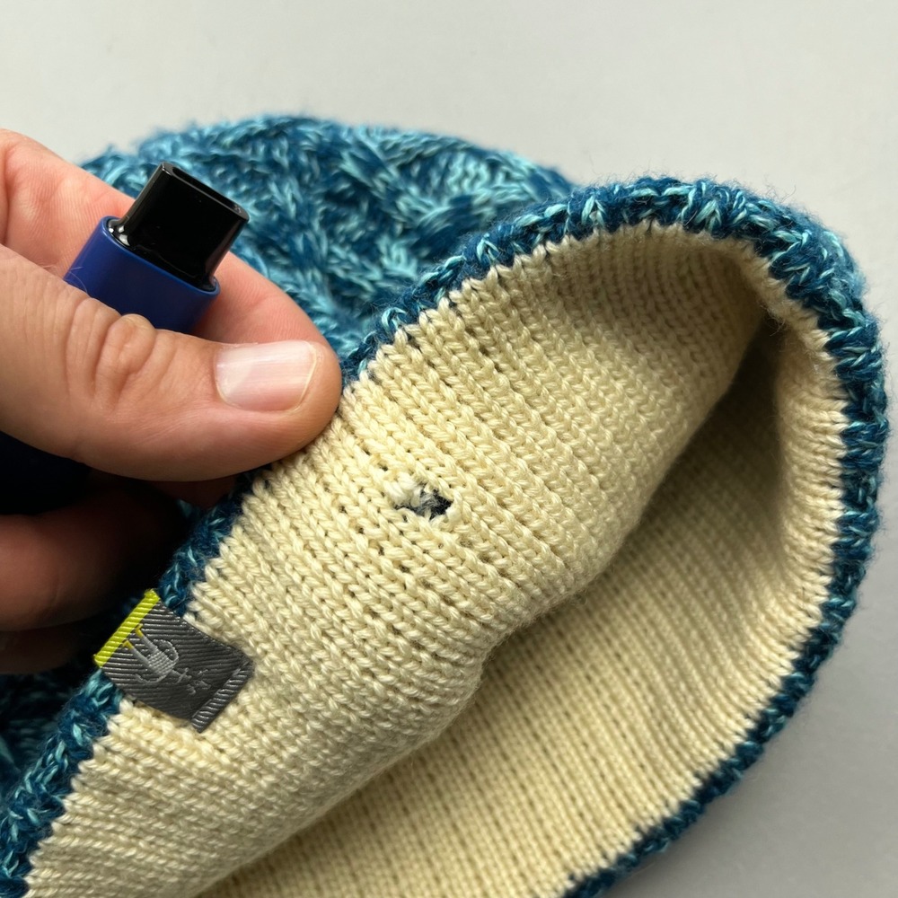 Smartwool Beanie Unisex OSFM Blue Teal Cable Knit Lined Winter Hat SC131 - Picture 7 of 8